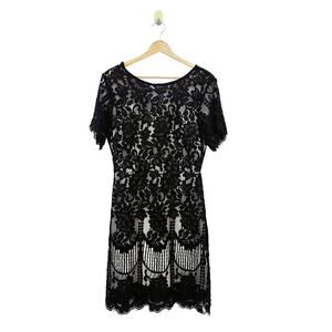 MSLG Black Lace Backless Party Dress L
